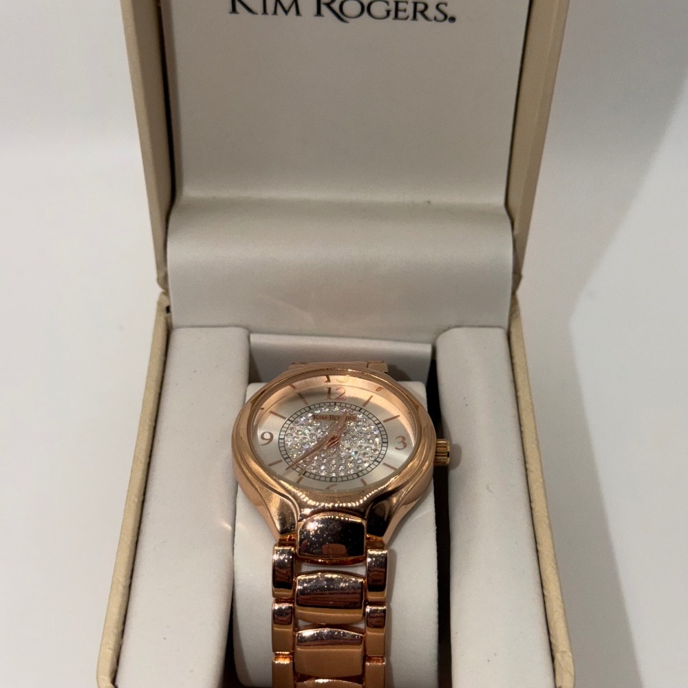 Kim Rogers Watch Women Rose Gold Crystal Dial KR5282RG Jewelry